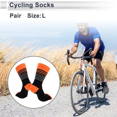 Radfahr Socken schweißabsorb. Anti-Reibung Orange Grau Größe L 1 Paar