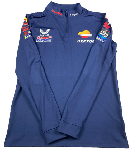 Castore Honda Racing Quarter Zip Tracksuit Top Long Sleeved Mens Size Small Navy - Picture 1 of 14
