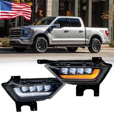 For Ford F150 2021 2022 2023 Led Bumper Fog Light Wdrl Amber Turn Signal Lamp