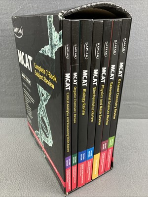 Kaplan MCAT Complete 7 Book Subject Review 2nd Edition Slipcase Box