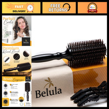 Large 1.5-Inch Boar Bristle Round Brush for Blow Drying Styling Hair