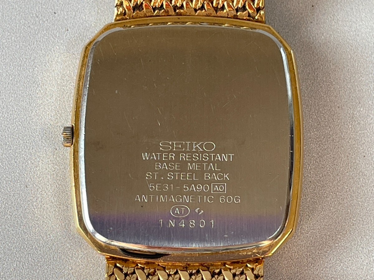SEIKO Dolce 5E31-5A90 Vintage 1991 [US Stock] Diamond Gold Mens