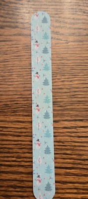 Christmas Snowman & Trees Green Double-Sided Nail File Emery Board Set 4-PK 