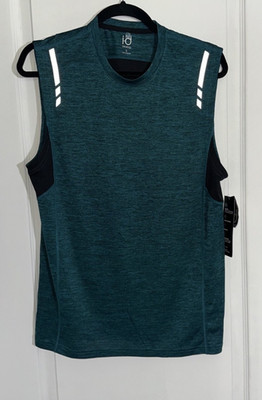 ID Ideology Training Bold Teal & Black  Sleeveless Tee Shirt S NWT New Gym