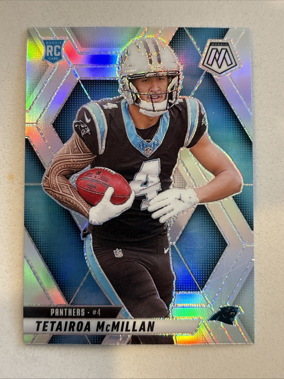 2025 Panini Mosaic Tetairoa McMillan RC Silver Prizm #309 Carolina Panthers
