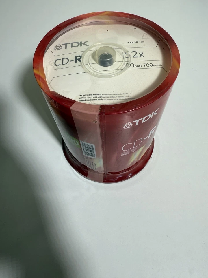 TDK CD-R 52x 700 MB 80 min Discos en Blanco Paquete de 100 Husillo Nuevo Sellado Grabable Foto 2 de 3