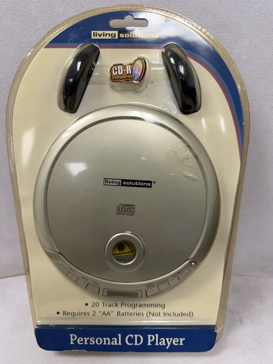 Living Solutions Silver Black 20 Track Music Personal CD Player
