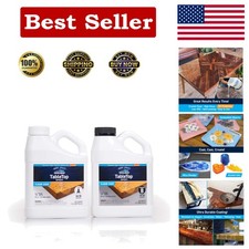 High-Gloss 2-Quart Epoxy Resin Kit - Easy 1:1 Mixing for Crafts Woodworking