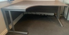 Office L Shaped Left Side Desk 160 x 120cm - Grey Oak 