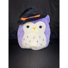 Squishmallows Holly the Owl Halloween Witch Hat Treat Pail Purple Plush Bucket