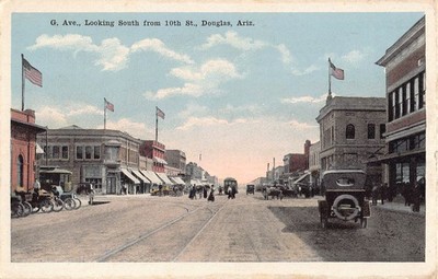 Vintage Postcard G. Ave South from 10th St Douglas Arizona S.H. Kress