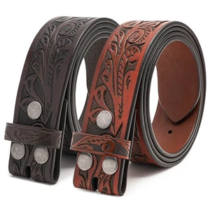 Western Ceinture véritable en cuir plein grain 1-1/2" large