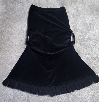TRIPP NYC LONG ADJUSTABLE VELVET SKIRT  - SIZE LARGE - NEVER WORN! GOTH CLOTHING