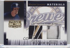 2005 Donruss Prime Patches Double Swatch 4/8 Geoff Jenkins #MLM-15 p7i