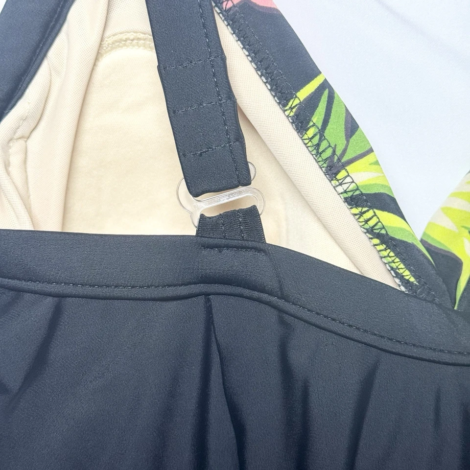 Carol Wior Traje Ajustado Traje de Baño Vestido Falda Una Pieza Talla 14 Con Aros Adelgazante Foto 3 de 4