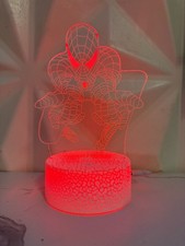 Spider Man Night Light Kids Anime Lamp 3D Illusion LED 16 Colours Remote Gift UK