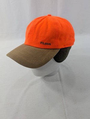 Filson Insulated Blaze Tin Cap 60074 Khaki Tan Waxed Cotton Cloth Orange XL