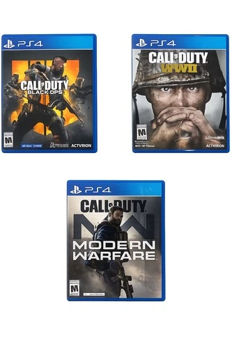 PS4 Call of Duty Bundle – Black Ops 4, WWII, Modern Warfare – Tested & Working