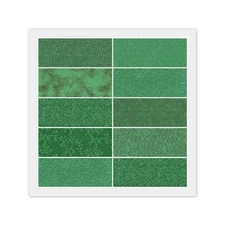 Charm Pack - 40) 5" x 5" GREEN Squares, 100% Quilting Cotton Fabric, Duplicates