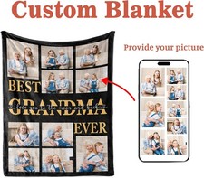 Personalized Blanket Gifts for Best Grandma Ever Custom Blanket with Photo
