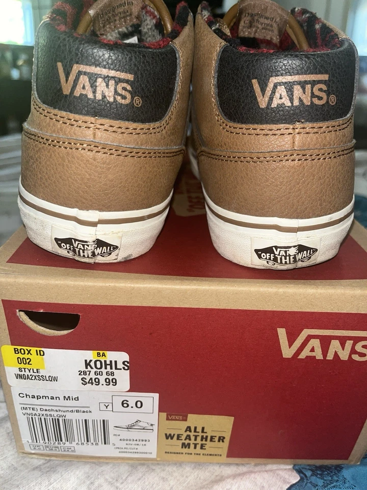 Vans Chapman Zapato de Patinaje Medio Punta Redonda Cuero Juvenil Talla 6Y Dachshund/Negro Foto 3 de 4