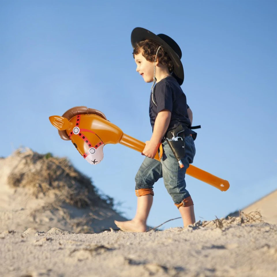 2 PIEZAS Palo Inflable Caballo, Cabeza de Caballo Inflable en Disfraz Rojo Foto 2 de 4