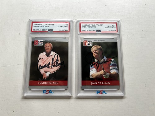 1990 PRO SET GOLF PGA TOUR ARNOLD PALMER JACK NICKLAUS AUTO AUTOGRAPH PSA SET