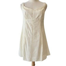 NEW Free People Women's Size LARGE Ivory Eyelet Mini Dress Sweetheart Neck