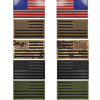 Infrared IR Reflective USA American Flag Patch 3.5x2 VELCRO  Brand Backing