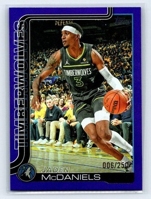 2025-26 Topps #248 Jaden McDaniels Minnesota Timberwolves Purple Holofoil /250