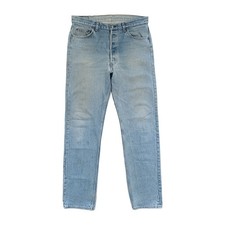 Vintage 90s Levi's 501 Jeans Mens 36x35 Actual USA Made Faded Blue Button Fly