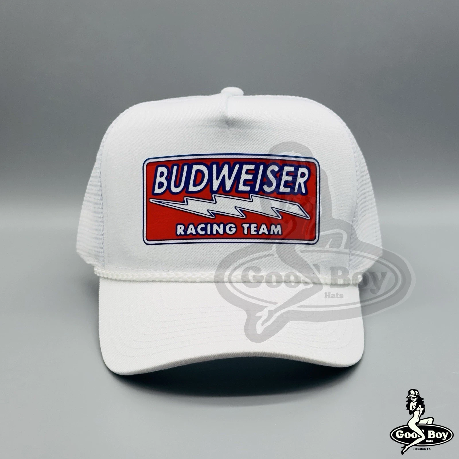 Budweiser Racing Trucker Hat Retro White Rope Cap BUD King Of Beers
Opens in a new window or tab
