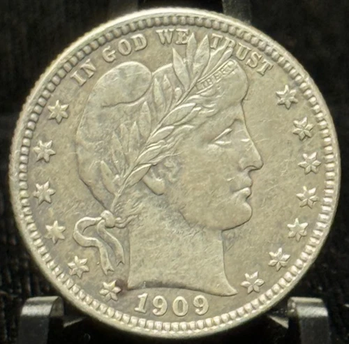 1909-S Barber Quarter 25C Silver Coin