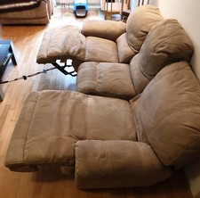 Sofa 3 Sitzer 2 Motoren TV Liegeplätze Couch Beige