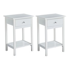 Modern Set of 2 Bedside Tables w/Open Shelf and Drawer for Bedroom - Arlo