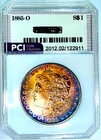 1885-O Gem BU +++  Morgan Dollar Pristine Rainbow Color Toned Eye Appeal