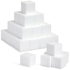 30 Pack 3-Inch Craft Foam Cubes, White Polystyrene, Modeling Blocks, School