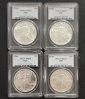 Lot of (4) SILVER EAGLE $1 Dollar Coins PCGS 1986-1999 MS69
