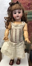 Antique German French 15 Tete Jumeau Dep Bisque Head Doll with Period Clothing