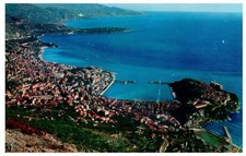 Vintage Postcard Aerial View Monte Carlo Monaco Pan Am Airline Travel