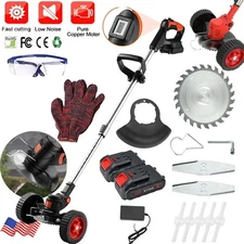 2500W Cordless Weed Eater Electric Brush Cutter Lawn Edger Grass String Trimmer