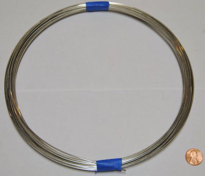 .080'' 12 Gauge Shiny Silver Bright Aluminum Craft Wire 50 ft 