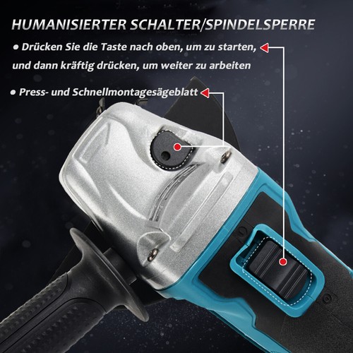 125mm Winkelschleifer Trennschleifer Schleifmaschine Flex Für Makita 18V Akku