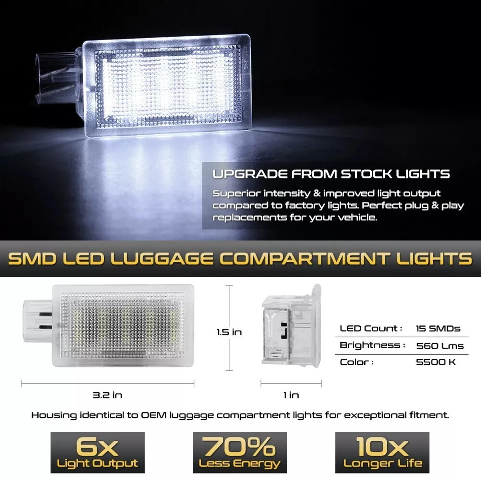 Conjunto de luz trasera para maletero LED lateral derecho derecho blanco puro para 05-14 Mustang Edge MKX Foto 3 de 4