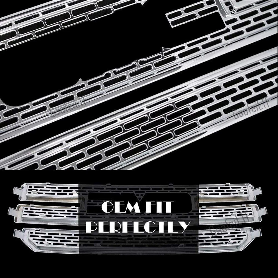 Cubiertas de parrilla superpuestas a presión CROMADAS para GMC Yukon XL 15-20 Nuevo Foto 2 de 3