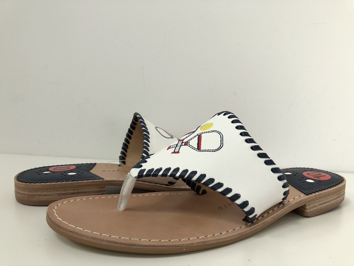 New Jack Rogers Pickleball Sandals Thong Embroidery Whipstitch