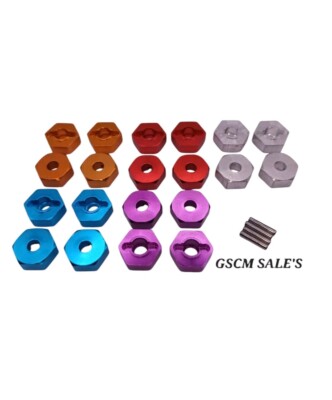 Sechskantmuttern 12 mm Aluminium Antrieb Naben Stifte 1/10 RC Auto 5 Farben