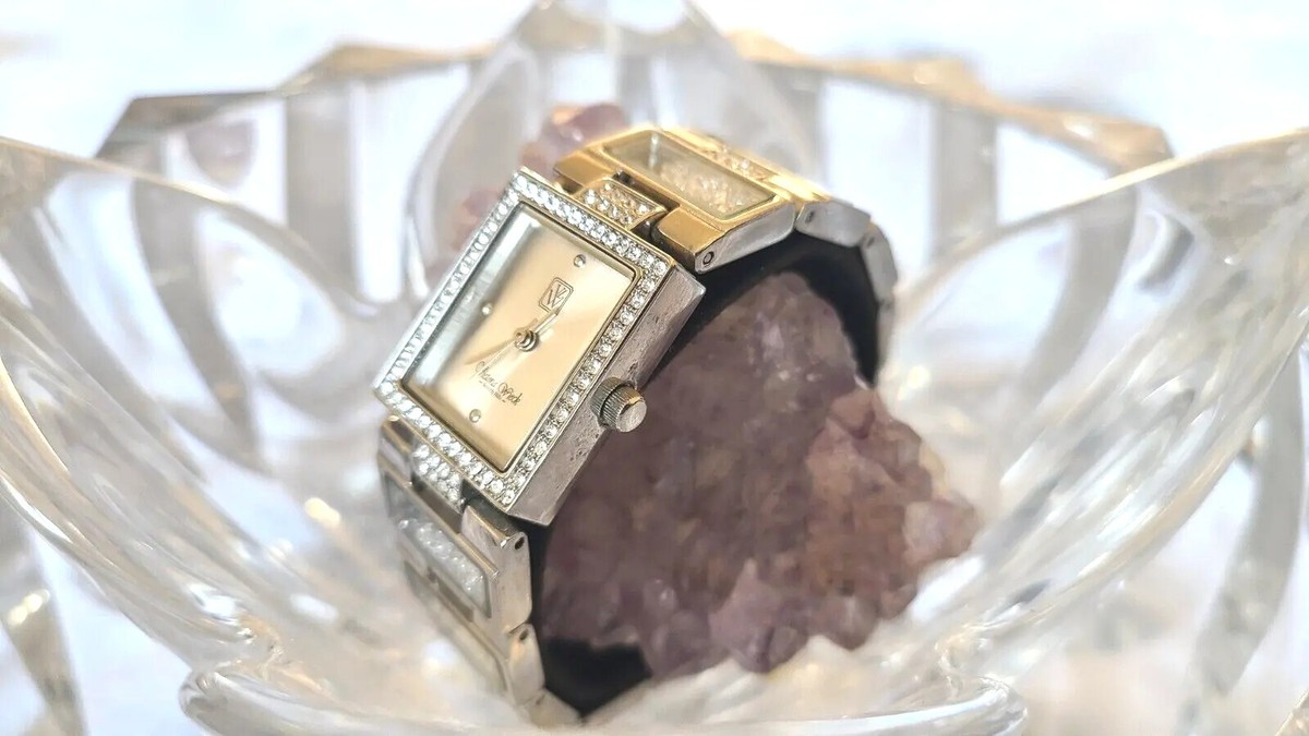 Victoria Wieck Watch W/Floating Stones Victoria Wieck Floating Crystals Silver Tone Womens Watch - Etsy main image 2