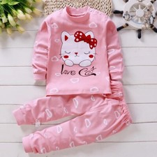 Disney Kids Pyjamas Cat Outfit Set Jumper Pants Hoodie Baby Boys Girls