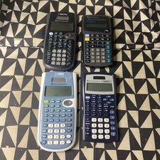 Mixed Lot 4 Texas Instruments Calculators For Parts Not Working